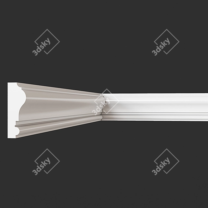 Elegant 20x55mm Gypsum Molding 3D model image 1