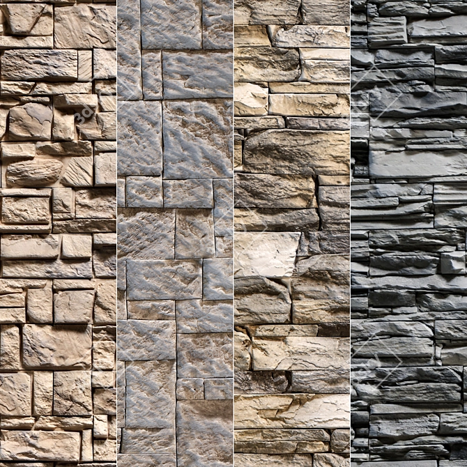 Modern Stone Walls Set 13: Coronalicious Collection 3D model image 1