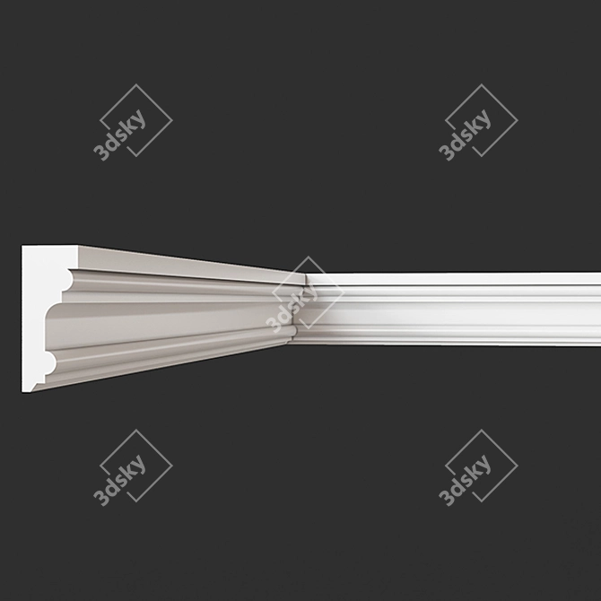 Elegant Gypsum Molding | ArtPole | 21x50mm 3D model image 1