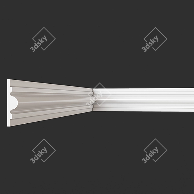 Elegant Gypsum Molding - 13x50mm 3D model image 1