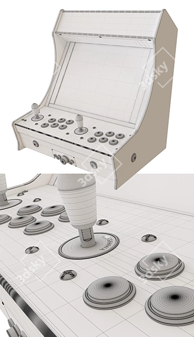 Retro Arcade Gaming System 3D model image 3