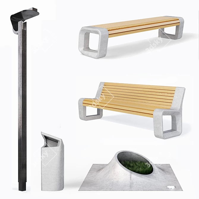 Urban Outdoor Equipment: S3T Collection 3D model image 1