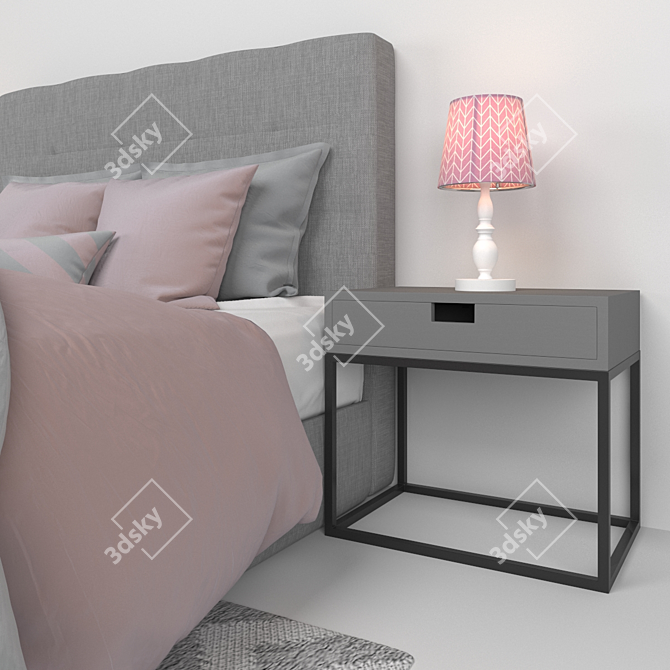 Valentina Pink Dream Bed 3D model image 2