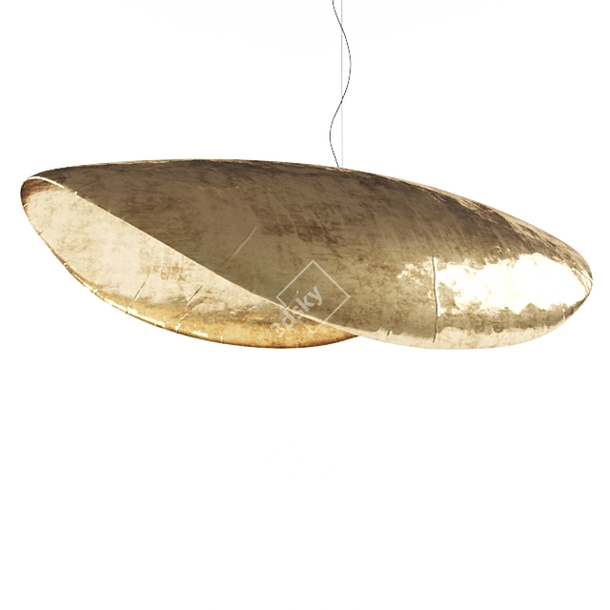 Elegant Brass Pendant Light 3D model image 1