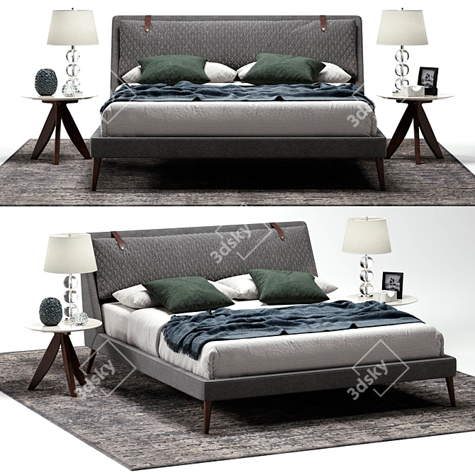 Modern Chelsea Bed & Circus Table Set 3D model image 1