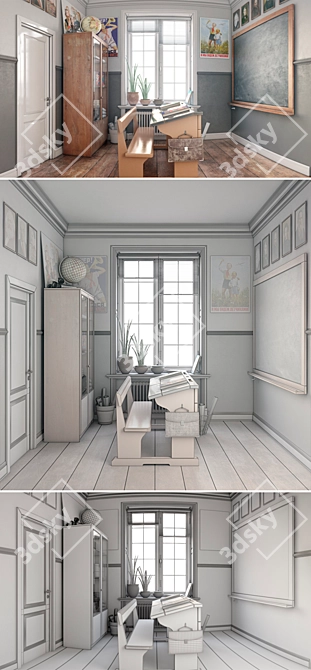 Classroom Chic: School Class + Decor 3D model image 3