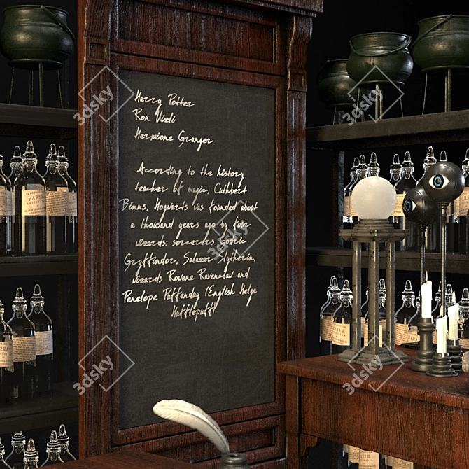 Title: Magical Hogwarts Interior Décor 3D model image 2