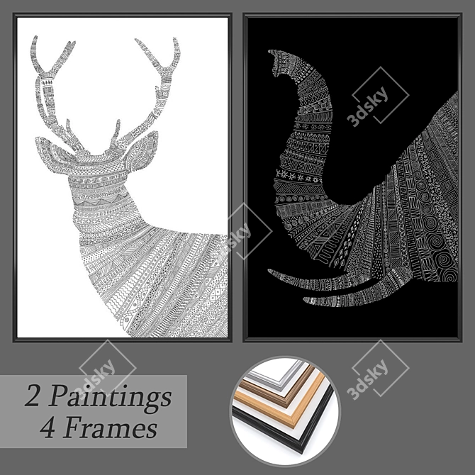 Modern Wall Art Set: No. 248 3D model image 1