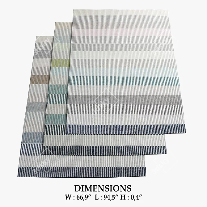 Pastel Stone Multi Rugs 3D model image 1