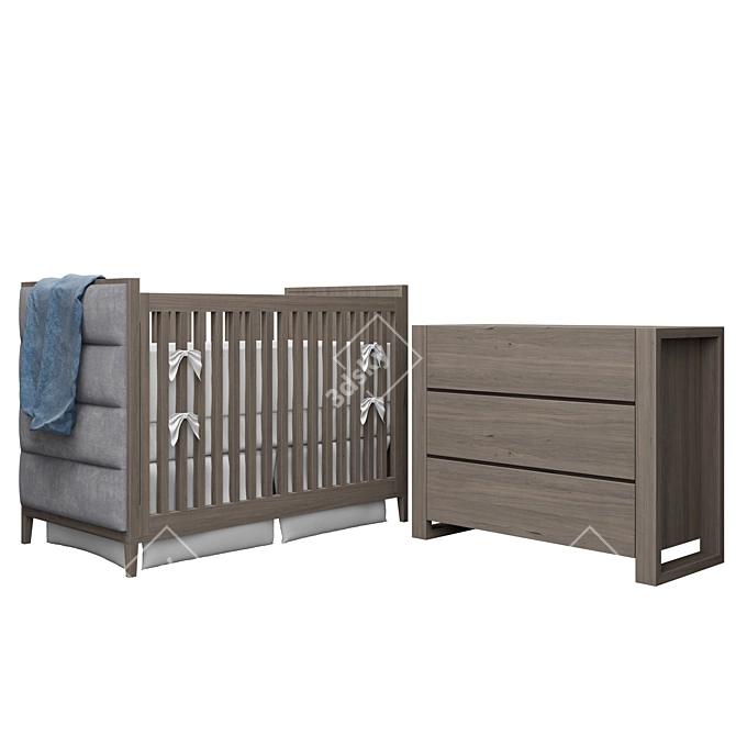 Elegant Restoration Hardware Nursery Set 3D model image 1