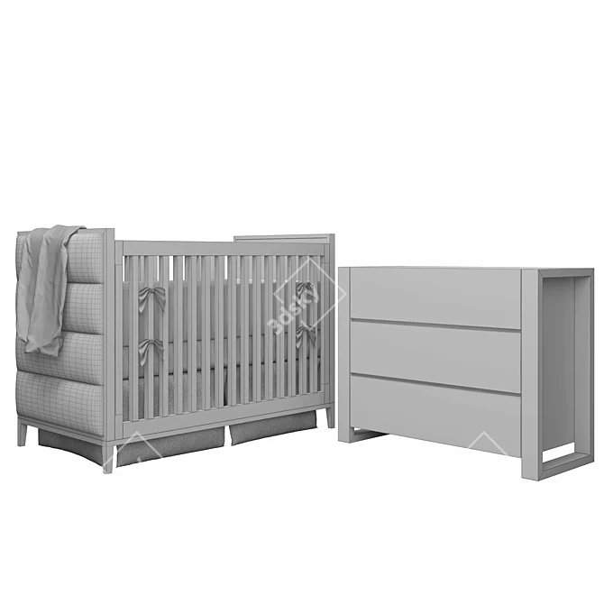 Elegant Restoration Hardware Nursery Set 3D model image 3