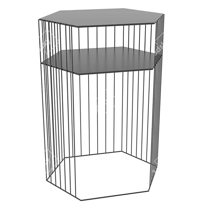 Double Topim Wire Pedestal: Sleek & Stylish 3D model image 1