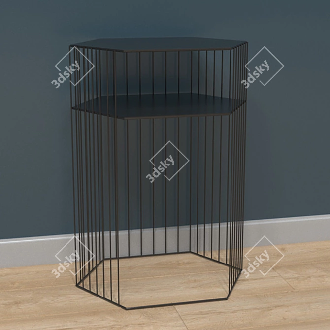 Double Topim Wire Pedestal: Sleek & Stylish 3D model image 2