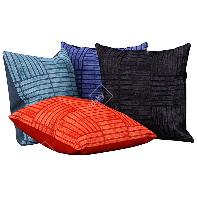 Patterned Cushion Cover Set 3D model image 2