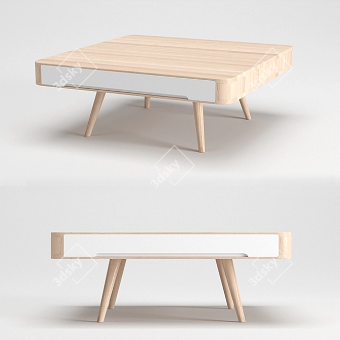 Elegant Oak Ena Coffee Table 3D model image 1