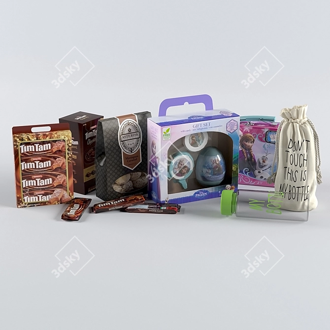 Quadruple Candy Set: Timtam, Asterisk, Frozen Gift 3D model image 1