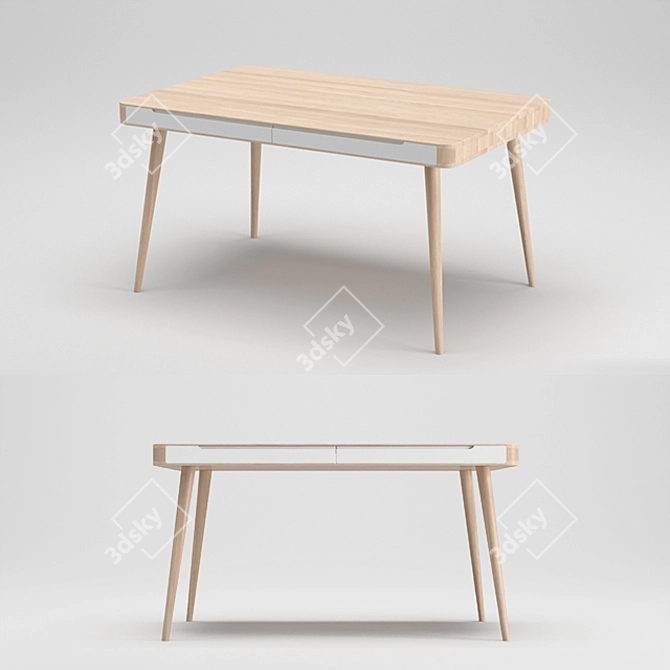 Gazzda Ena Solid Oak Table 3D model image 1