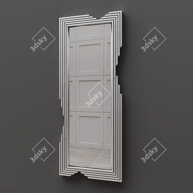 Sleek Stainless Mirror: Navour 3D model image 2