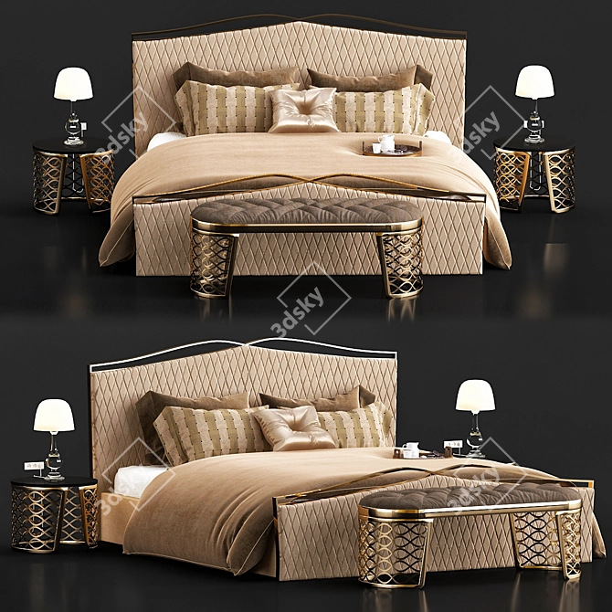 Modern Italian Custom Bedroom by Cantori - Valentino 3D model image 1