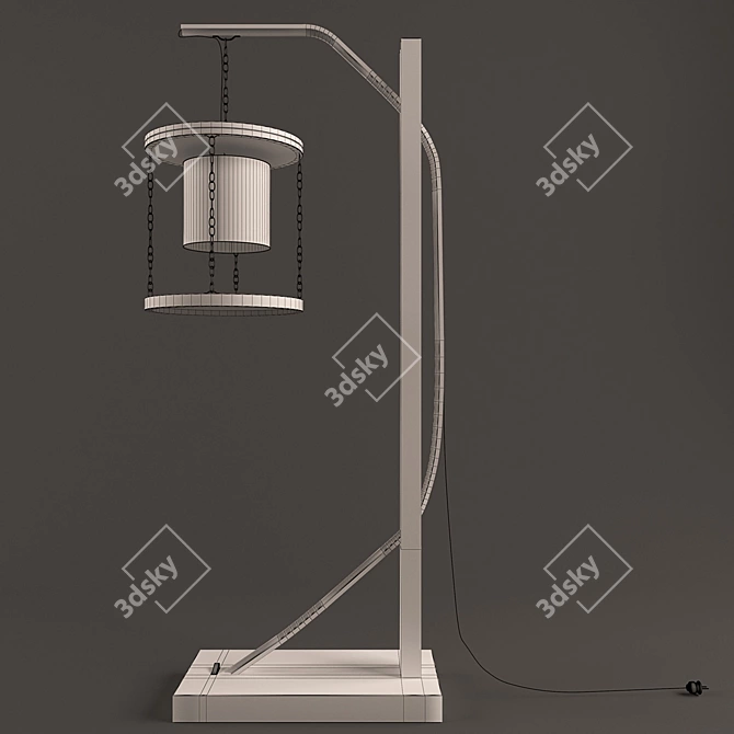 Sleek Metal Floor Lamp 3D model image 2