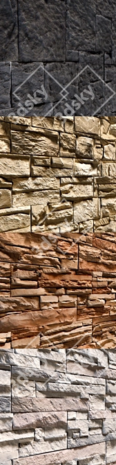 Modern Stone Walls Set 14 - Corona Material 3D model image 2