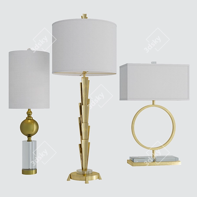 Elegant Table Lamps by Crestview 3D model image 1