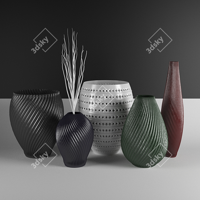 Elegant Glass Vase 1048 3D model image 1