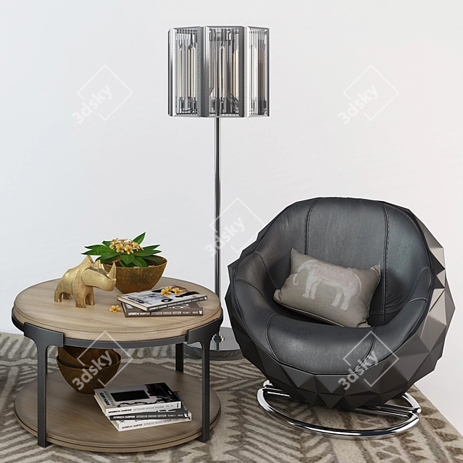 Atom Chair: Stylish and Comfortable 3D model image 1