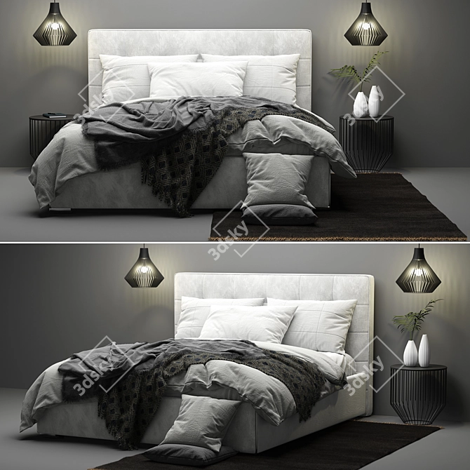 Boconcept Mezzo Bed: Sleek and Stylish Sleeping Solution 3D model image 1