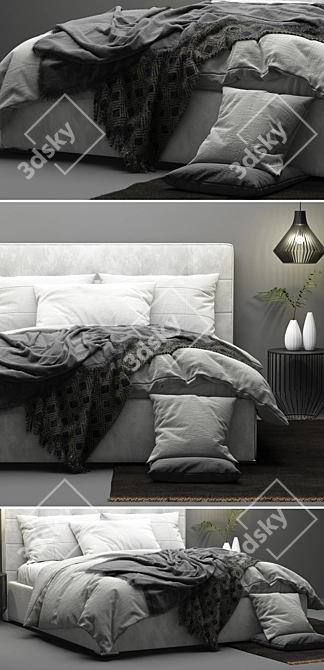 Boconcept Mezzo Bed: Sleek and Stylish Sleeping Solution 3D model image 2