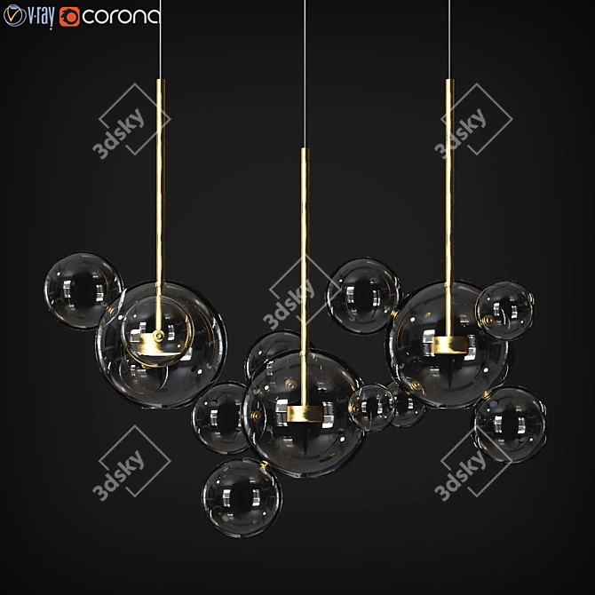 Bolle BLS 14L Suspension Chandelier - Modern & Elegant 3D model image 1