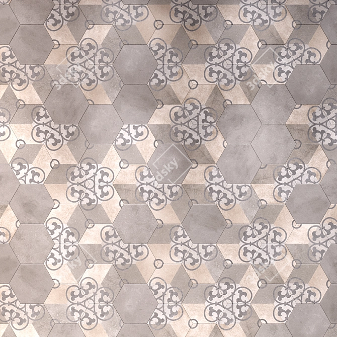 Rift Hexagono Kunashir: Stylish Tile Collection 3D model image 2