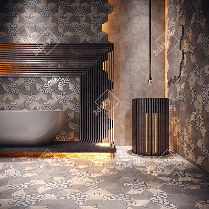 Rift Hexagono Kunashir: Stylish Tile Collection 3D model image 3