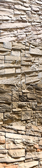 Modern Stone Walls Set 3D model image 2