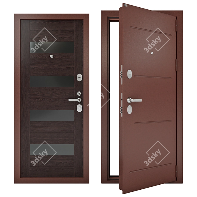 Groff T Steel Entrance Doors 3D model image 2