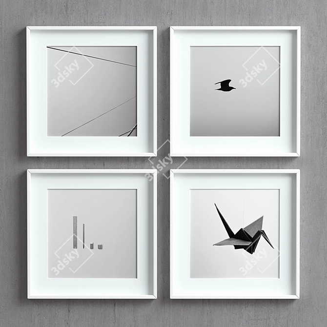 Multicolored Picture Frames Set 3D model image 1