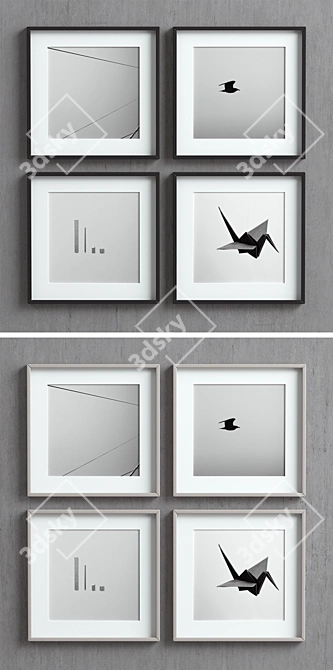 Multicolored Picture Frames Set 3D model image 2