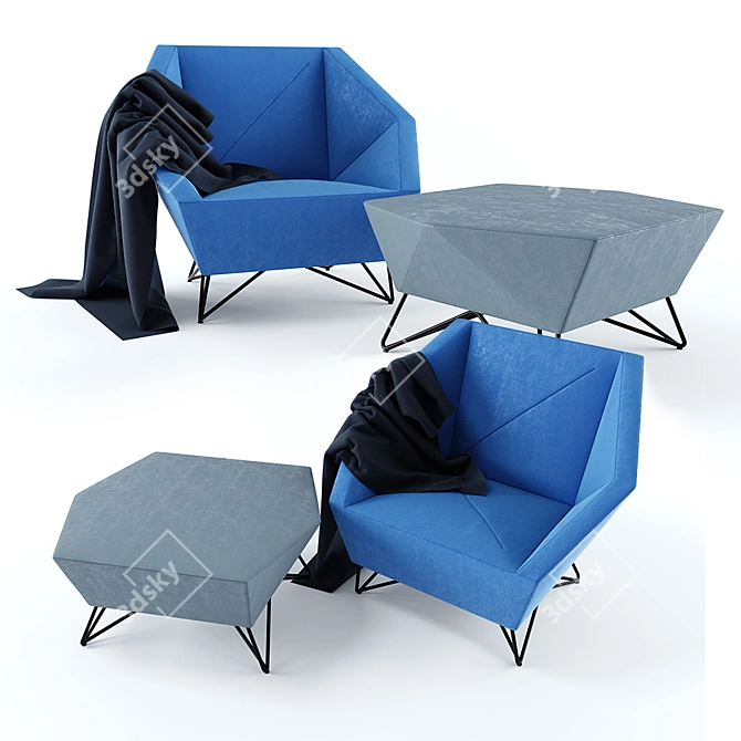 Modern Comfort: Prostoria 3angle Armchair 3D model image 1