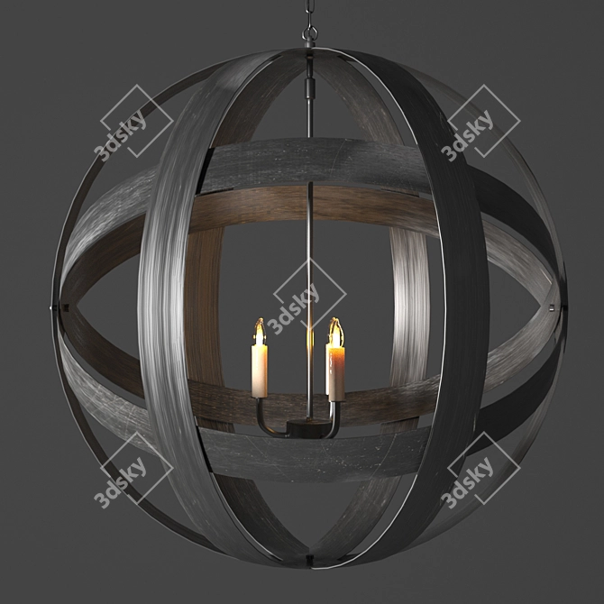 Metal Globe Lantern - Large 3D model image 1