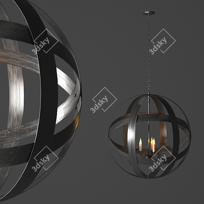 Metal Globe Lantern - Large 3D model image 2