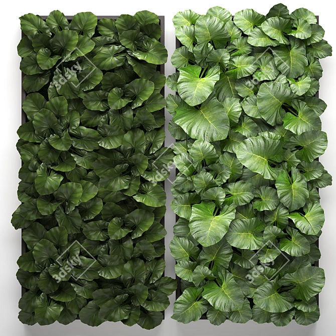 Green Wall Module: Vertical Outdoor Garden 3D model image 1