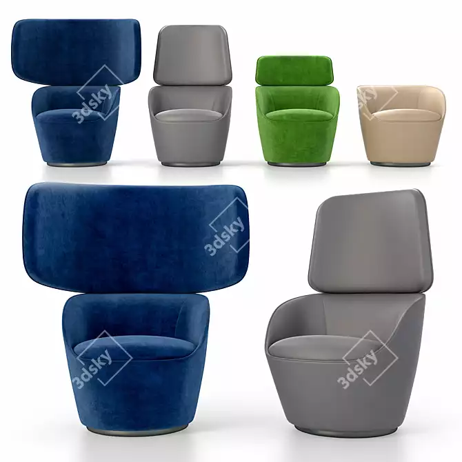 Sleek Radar Armchairs: Modern Comfort 3D model image 1