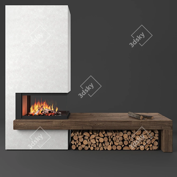 Piazzetta MA272SL: Radiant Wood Fireplace 3D model image 1