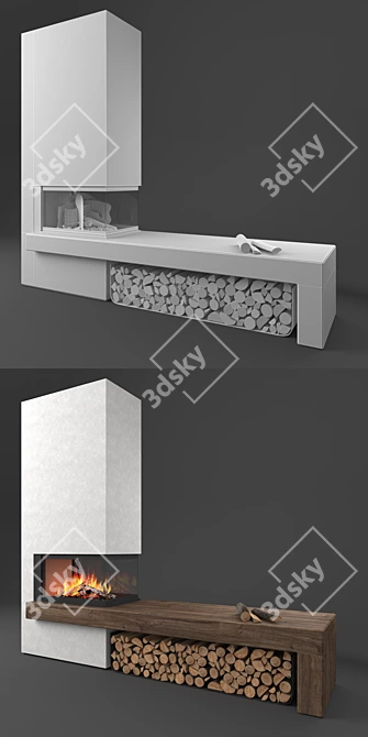 Piazzetta MA272SL: Radiant Wood Fireplace 3D model image 3