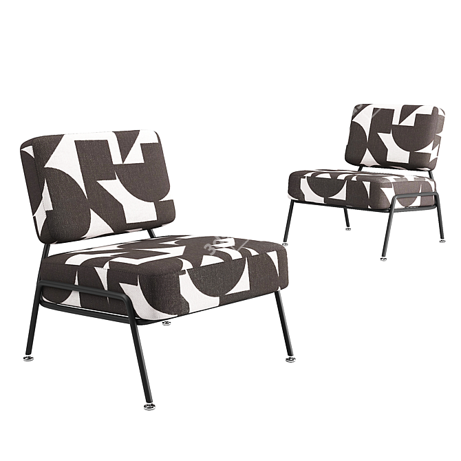 Modernist Knox Accent Chair 3D model image 4