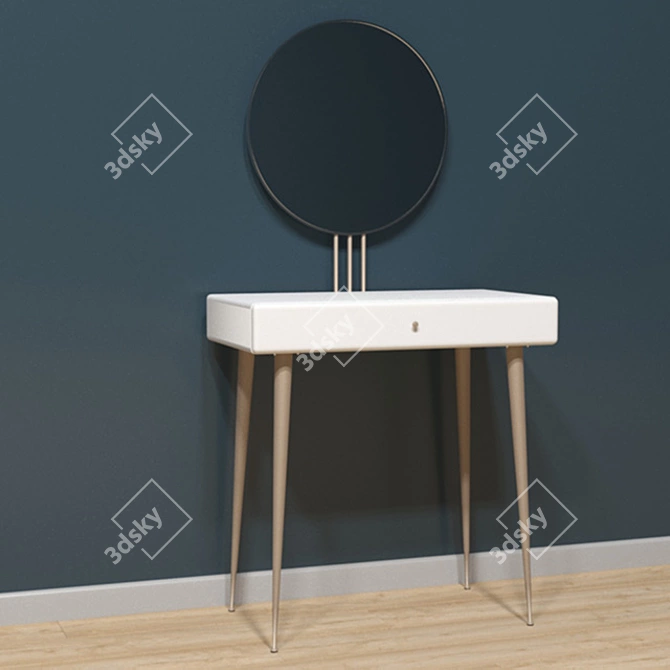 Modern Mirrored Dressing Table 3D model image 2