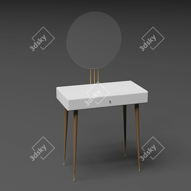 Modern Mirrored Dressing Table 3D model image 3