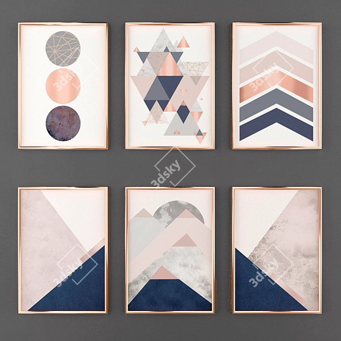 Minimalist Abstract Poster Set 3D model image 1