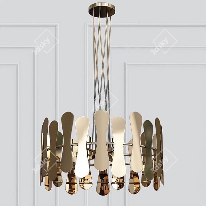 Luxurious Champagne Pendant Light 3D model image 1