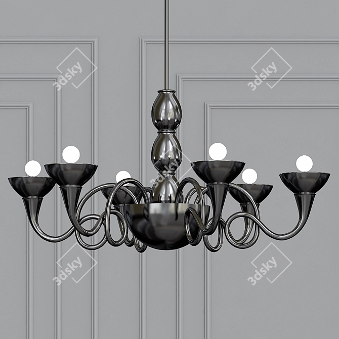 Elegant Glass Pendant Light 3D model image 1